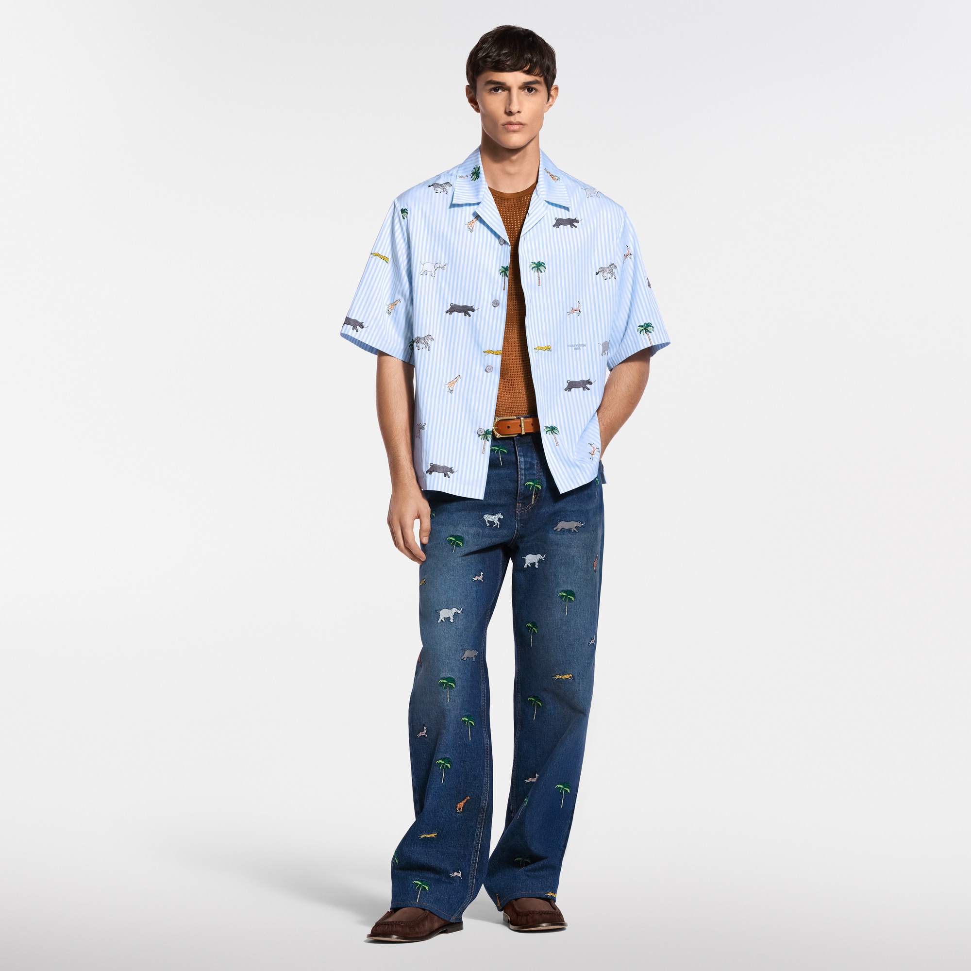 LV x The Darjeeling Limited Embroidered Striped Short-Sleeved